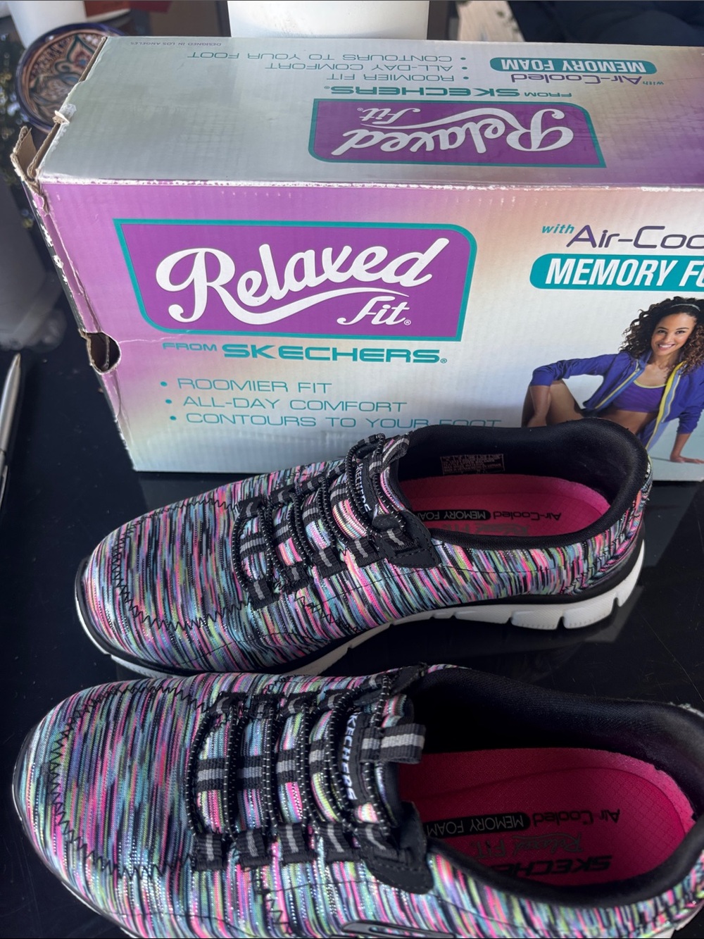 Skechers Women's Multicolor Knit Slip-On Athletic Sneakers